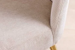 Retro Stuhl MIA CASA beige Cord champagner gold brushed Metall
