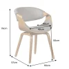 Retro Stuhl ORGANIC natur Eschenholz grau Strukturstoff