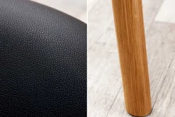Retro Stuhl VALHALLA WOOD matt-braun Eiche Massivholz mit Armlehne