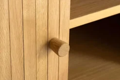 Retro TV-Board VALHALLA WOOD 160cm natur Eichenholz Schiebetüren Lowboard