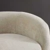 Retro Wohnlandschaft VOGUE 290cm beige Chenille XXL-Sofa organische Form inkl. Kissen