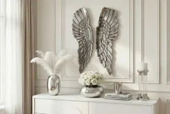 Riesige Wanddekoration FALLEN ANGEL 65cm Engelsflügel im asymmetrischen Design