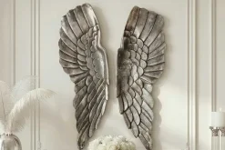 Riesige Wanddekoration FALLEN ANGEL 65cm Engelsflügel im asymmetrischen Design