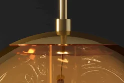 Runde Hängelampe LIQUID DIAMOND 35cm gold Glas Stahl Kugelleuchte