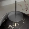 Runde Hängelampe LIQUID DIAMOND 20cm smoke Glas Stahl Kugelleuchte