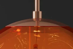 Runde Hängelampe LIQUID DIAMOND 35cm kupfer Glas Stahl Kugelleuchte