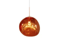 Runde Hängelampe LIQUID DIAMOND 20cm kupfer Glas Stahl Kugelleuchte