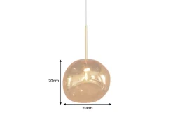 Runde Hängelampe LIQUID DIAMOND 20cm gold Glas Stahl Kugelleuchte