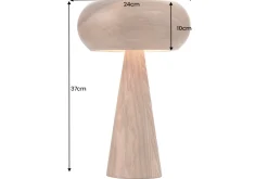 Runde Tischlampe ALVA 40cm natur Akazienholz Eisen Tischleuchte