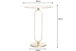 Runder Beistelltisch ELEGANCE 60cm gold Metall Aluminium handmade