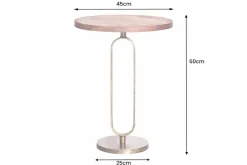Runder Beistelltisch ELEGANCE 60cm messing Mangoholz Metall Aluminium massiv handmade