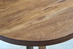 Runder Beistelltisch ELEGANCE 60cm messing Mangoholz Metall Aluminium massiv handmade