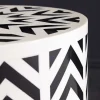 Runder Beistelltisch HARMONY NATURE 45cm weiß schwarz Mosaik Kunsthandwerk