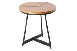 Runder Beistelltisch OAK ELEGANCE 45cm Eiche-Design schwarzes Metallgestell