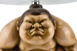 Runder Beistelltisch SUMO 30cm natur beige Skulptur handmade