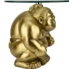 Runder Beistelltisch SUMO 30cm gold Skulptur handmade