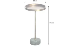Runder Beistelltisch TRAYFUL 60cm messing antik Eisen grün Marmorfuß handmade