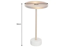 Runder Beistelltisch TRAYFUL 60cm gold Eisen weiß Marmorfuß handmade