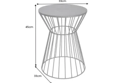 Runder Beistelltisch VARIATION 45cm schwarz Metallgestell Eisen handmade