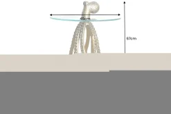 Runder Beistelltisch WILDLIFE OCTOPUS 70cm messing gold Metall Glas Skulptur handmade