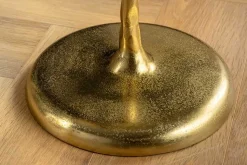 Runder Beistelltisch WILDLIFE PEACOCK 60cm gold Glasplatte Metall Pfauen-Skulptur