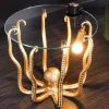 Runder Beistelltisch WILDLIFE OCTOPUS 50cm gold Skulptur Glas