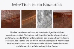 Runder Couchtisch ORIENT 80cm kupfer Metall Aluminium Hammerschlag Design handmade