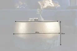 Runder Couchtisch ORIENT III 60cm gold Metall mit Patina Hammerschlag Design handmade