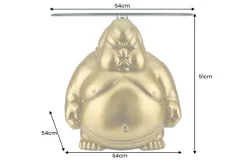 Runder Couchtisch SUMO 55cm gold Skulptur handmade