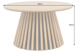 Runder Couchtisch VALHALLA WOOD 50cm natur Eichenholz Säulenfuß