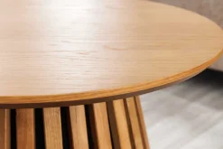 Runder Couchtisch VALHALLA WOOD 50cm natur Eichenholz Säulenfuß