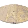 Runder Drehteller MAKASSAR 50cm braun Sheesham Massivholz stone finish handmade