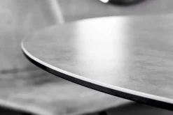 Runder Esstisch ALPINE 120cm anthrazit Keramik schwarzes Metallgestell