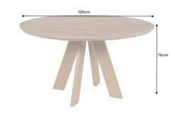 Runder Esstisch ART WOOD 120cm braun massiv Mangoholz
