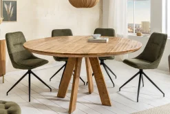 Runder Esstisch ART WOOD 120cm braun massiv Mangoholz