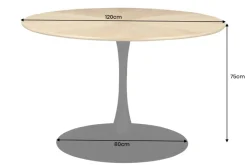 Runder Esstisch ATELIER 120cm natur Eiche schwarz Metall Säulenfuß