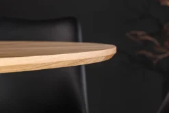 Runder Esstisch ATELIER 120cm natur Eiche schwarz Metall Säulenfuß