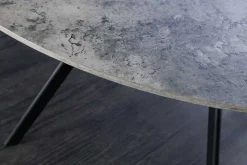 Runder Esstisch ATELIER 100cm grau Beton-Design schwarz Metall