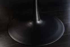 Runder Esstisch ATELIER 120cm braun Walnuss schwarzer Metall Säulenfuß