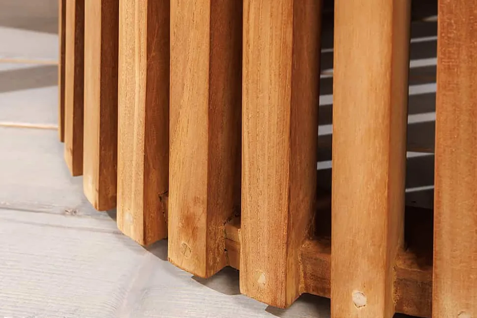Runder Esstisch EMPIRE TEAK 120cm braun Teakholz Indoor Outdoor wetterfest