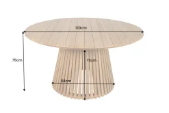 Runder Esstisch EMPIRE TEAK 120cm braun Teakholz Indoor Outdoor wetterfest