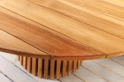 Runder Esstisch EMPIRE TEAK 120cm braun Teakholz Indoor Outdoor wetterfest