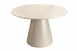 Runder Esstisch EN VOGUE 120cm matt grau Beton-Design mit Säulenfuß