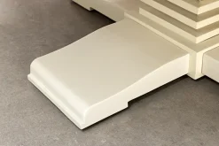 Runder Esstisch HAMPTONS 120cm hellbraun creme recycelte Pinie Massivholz