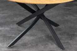 Runder Esstisch HELIX 120cm natur Wildeiche schwarze Metallbeine Sterngestell