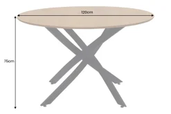 Runder Esstisch HELIX 120cm natur Wildeiche schwarze Metallbeine Sterngestell