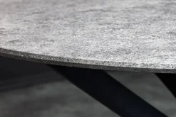 Runder Esstisch HELIX 120cm grau Beton-Design schwarze Metallbeine Sterngestell