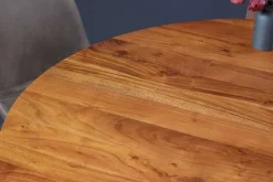 Runder Esstisch MAISON JADE 140cm natur Akazie Massivholz Säulenfuß