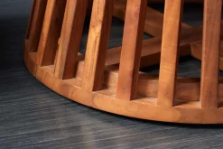 Runder Esstisch MAISON JADE 120cm natur Akazie Massivholz Säulenfuß