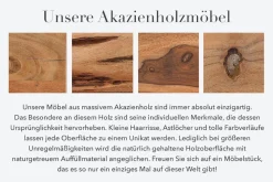 Runder Esstisch SCORPION 120cm Akazie natur Massivholz Hairpin Legs Retro Design
